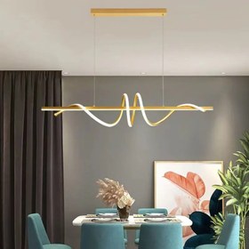 Resim Modern led oturma odası kolye işıkları asılı lamba için yemek masası mutfak vestiyer ofis ev dekor mobilya Minimalist 3043-Q76-0W-ER - Siyah / 100 cm 