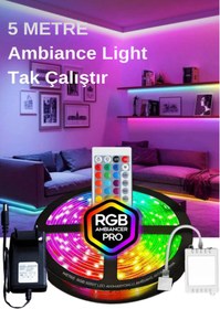 Resim EMİN ENSAR HOME Oyuncu Masası Gaming Rgb Led 16 Renk Varyasyonlu 1.Kaliteli 5 Metre şerit led 