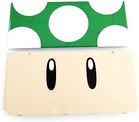 Resim Yeni 3DS Kapak Plakaları Dış Kaplama Yeşil Yedek Orjinal, Nintendo New3DS Elde Taşınır Oyun Konsolu için, Toad Edition Üst/Alt A/E Dış Kaplama Muhafazası Kılıfı 2 Parça Set 