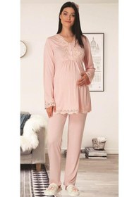Resim Carpediem L.R. 1501 Bayan Hamile Lohusa Pudra Pijama Takımı 