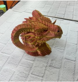 Resim Dekoratif Gold Ejderha Heykeli Koleksiyonluk Fantastik Tasarım 