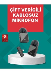 Resim Ceylan Adam Profesyonel Ses Kayıtları İçin 2 Li Kablosuz Yaka Mikrofon Seti 