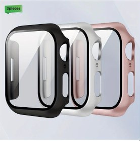 Resim Gateesat İwatch 40mm 41mm 42mm 44mm 45mm 46mm Seri 11 10 9 8 7 6 5 4 3 İçin 3 Adet Tam Koruma Camlı Sert Ekran Koruyucu Kılıf Multicolor 