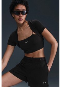Resim Nike Chill Frech Tery 4 Womens Short Fransız Havlu Kumaş Kadın Günlük Şort Siyah 