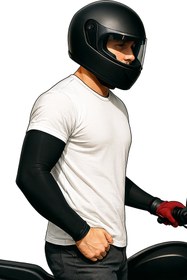 Resim Ferzin Motosiklet Bisiklet Rüzgarlık, Güneşlik Kolluk Koruyucu Siyah 