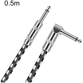 Resim Rogfer 0.5m 1 Düz Kafa + 1 Dirsek Başı 6.35mm Gitar Kablosu Oksijensiz Bakır Çekirdek Ts Büyük İki Çekirdekli Kablo 