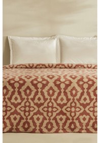 Resim Karaca Home Rina Tek Kişilik Pamuklu Battaniye Terracota 