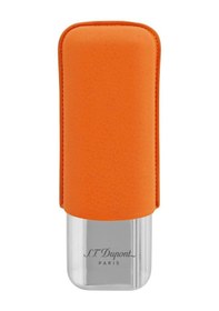 Resim S.t. Dupont Deri Metal Puro Kılıfı Orange/krom 2li 60ring 