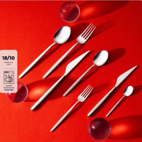 Resim Emsan Evelyn 84 Parça 12 Kişilik Çatal Kaşık Bıçak Takımı Çelik 