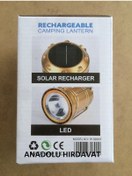 Resim Ipone Solar Güneş Enerjili Şarjlı Led Kamp Feneri Lamba Usb Altın 