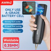 Resim AWithZ Mini El Tipi Renk Ekran Spot Kaynakçısı Küçük Ev Taşınabilir 18650 Lityum Pil DIY Kiti Nikel Şerit Dokunmatik Kaynak Manuel/Auto Çift Mod Spot Kaynak Cihazı 