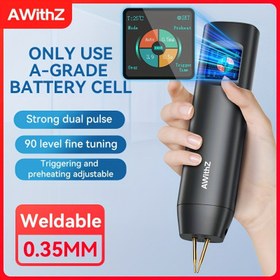 Resim AWithZ Mini El Tipi Renk Ekran Spot Kaynakçısı Küçük Ev Taşınabilir 18650 Lityum Pil DIY Kiti Nikel Şerit Dokunmatik Kaynak Manuel/Auto Çift Mod Spot Kaynak Cihazı 