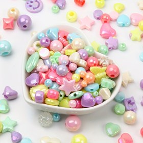 Resim 100 adet Karışık Renk Akrilik Boncuk Assortisi, 4-20mm, DIY Takı Yapımı Kiti Bileklikler, Kolyeler, Telefon Zincirleri, Kelebek ve Çiçek Boncuklar Toplu Paket 