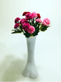 Resim Uzun 40cm Düz Beyaz Kırmzı Pembe Mor Renkli Karanfil Çiçekli Vazo 