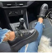 Resim Siyah Bağcıklı Rahat Kadın Spor Ayakkabı Platformu Kadın Ayakkabı 2024 Sonbahar Kış Zapatillas Mujer Eğitmenler Eğlence Kadın Ayakkabısı Siyah 