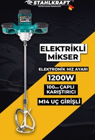 Resim STAHLKRAFT Sth 5799 1200w Elektrikli Alçı Boya Ve Harç Karıştırıcı Mikser 