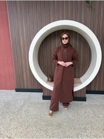 Resim AYSUN AYDEMİR UZUN İNCİ DETAYLI ALT UST İKİLİ TESETTUR EŞOFMAN TAKIM 