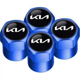 Resim İKTUNING KIA LOGOLU ALÜMİNYUM KAPLAMA 4 ADET SİBOP KAPAK (MAVİ) 