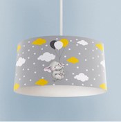 Resim MASAL ODAM BEBEK VE ÇOCUK ODASI Tatlı Fil ve 3 Balon Desenli Avize 