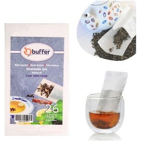 Resim Ams Net 26 Adet Pratik Kullan At Çay,bitki Çayı,filtre Kahve Demleme Poşeti Süzgeci Beyaz 