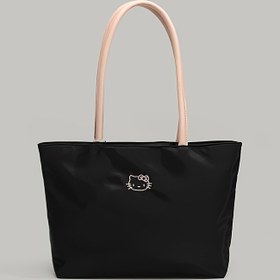 Resim Sanrio Kadınlar için Sevimli KT Logolu El Çantası, İncili Yazılarla ve Gülümseyen Surat - Hafif Fermuarlı Kapama, Altın Tonlu Donanım, Elde Yıkanabilir Siyah & Pembe-Pembe Kenar, İş, Şehre Seyahat, Her gün kullanım İçin Dayanıklı - Japon Anime Esintili Tasarım, Sağlam Siyah Askı, Minimalist Estetik, Kompakt Ve Taşınabilir, Düzgün Doku, Emniyetli Fermuar, Şık Ve Pratik Carryall (Astarsız), Kaliteli Bayanlar Için Desainer Çantalar, Lüks Bayan Çanta 