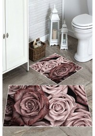 Resim Pembe Kaymaz Gül Banyo Paspas Bp-29 çok renkli 