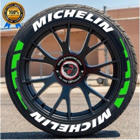 Resim Bombtire Lastik Yazısı Michelin Orijinal Ürün 16 Adet + Şeritli Model Motor ve Araçlar Için 