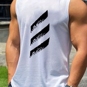 Resim Erkekler için Kolsuz File Tank Top - Hızlı Kuruyan, Geometrik Tasarım, Yuvarlak Yaka ve Göğüs Cebi ile Koşu, Spor Salonu ve Rahat Yazlık Giyim için, Spor Giyim | Geometrik Desen | Hızlı Kuruyan Malzeme 