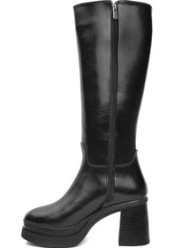 Resim Fuar Hkn24k.256-1506.01r Kadın Topuklu Çizme Siyah Siyah 