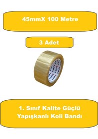 Resim Homdep Koli Bandı 45mmx100 Metre Lüks Bant Güçlü Yapışkanlı Şeffaf Koli Bandı Bant 3 Adet 3 