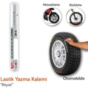 Resim Araç Oto Lastik Yazma Kalemi Beyaz Renk Lastik Yazı Boyama Kalem 