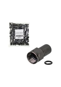 Resim 5 Adet Geylani Contalı F Konnektör Siyah Su Geçirmez Rg6 