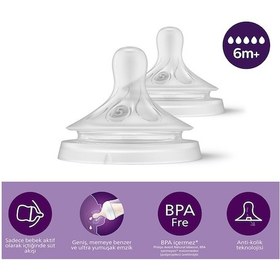 Resim Philips Avent Natural Response 2'li Biberon Emziği 5 Numara 6+ Ay PAV-SCY96502 