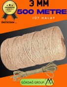 Resim GÖKDAĞ GROUP 3 MM 500 Metre Jüt Halat Dekoratif Hasır İp 