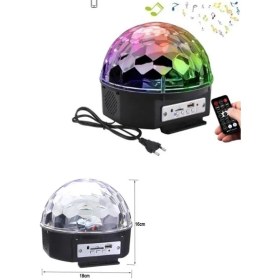 Resim Nuveden Ieg™ LED Işık Disko Topu Bluetooth Hoparlörlü USB Müzik Çalar Kumandalı 
