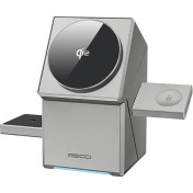 Resim Recci Qi2 Şarj Teknolojili 3in1 Kablosuz Şarj Standı Recci Rcw-47 Telefon&akıllı Saat&kulaklık 15W Gri 