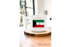 Resim Tanem Milli Bayrak Detaylı T Kulp Kahve Kupası, Milli Renkler, Vatansever, Ulusal Kimlik, Milliyetçi Kupa 