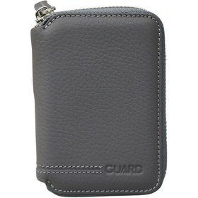 Resim Guard Leather Guard Fermuarlı Antrasit Guti Mat Deri Mini Cüzdan Çok Renkli 