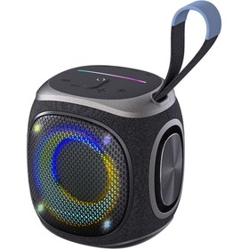 Resim Lenyes S864 Rgb Işıklı Taşınabilir Tws Bluetooth Speaker Hoparlör V5.3 Siyah 