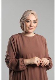 Resim Hürrem Bone Sütlü Kahve Pratik Hazır Geçmeli Tesettür Bone Sandy Pileli Salaş 2121 26 Sütlü Kahve Sütlü Kahverengi 