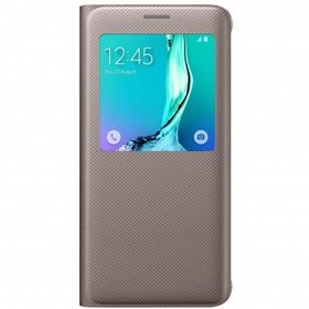 Resim Samsung S6 Edge+ Plus S-View Kılıf Altın - EF-CG928PFEGTR 