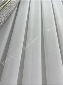 Resim Lüks İpek Bambu Tül Perde L Yoğun Doku, Zahmetsiz Şıklık L Kırışmaz L 1/3 Sık Pile Kırık Beyaz 