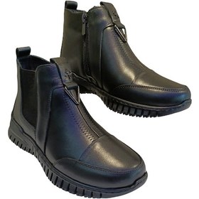 Resim Ayak Trendi 1453 Kadın Hakiki Deri Casual Bot Siyah 