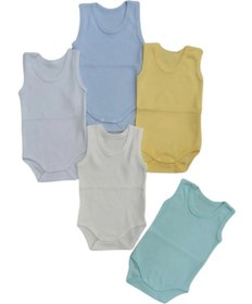 Resim Özdemirli Bebe Askılı Basic Bisiklet Yaka Atlet Çıtçıtlı Badi 5li Paket 0-48 Ay Çok Renkli 