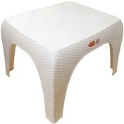 Resim Plastik Hasır Sehpa Beyaz 60X51 Cm 