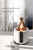 Resim SHOPAPERAL Alev Aroma Difüzör Lamba Ultrasonik Aromaterapi Nebulizatör Hava Nemlendirici 