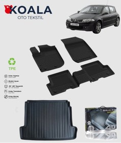 Resim Renault Megane 2 Hatchback 2004-2008 Uyumlu Sahler Paspas + Bagaj Havuz Seti 