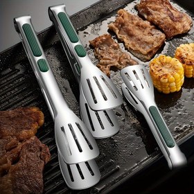 Resim 1 adet Dayanıklı Paslanmaz Çelik Barbekü Maşası - Ergonomik Kaymaz Tutuşlu - Izgara Yapımı, Salata Hazırlama ve Kamp için Mükemmel - Et, Sebze ve Daha Fazlası İçin Çok Amaçlı Mutfak Aracı, Pişirme Maşaları 