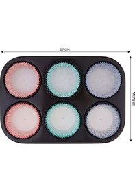 Resim Guardini Gardenıa 6lı Muffin Kek Kalıbı Kağıtlı 27x18,5 Cm 06689907 Siyah 