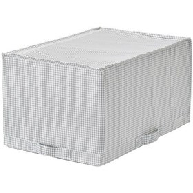 Resim Bölmeli Saklama Kutusu Hurç Ölçü 34x51x28 Cm Meridyendukkan Gri-beyaz Kareli Düzenleme Kutusu Gri 
